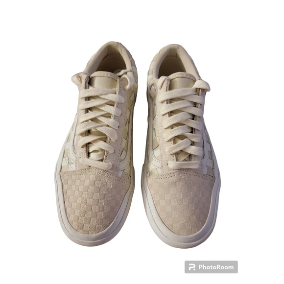Vans Woven Old Skool Leather Blanc de Blanc Platform shoe - Picture 1 of 9